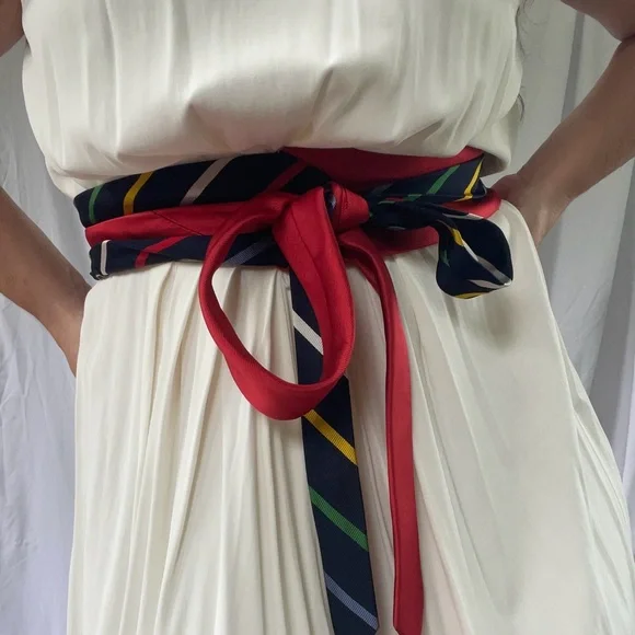 Custom handmade necktie obi wrap belt - Picture 3 of 9